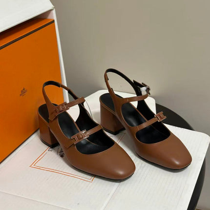 26S SANDAL PUMPS IN GOLD BROWN CALFSKIN