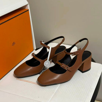 26S SANDAL PUMPS IN GOLD BROWN CALFSKIN