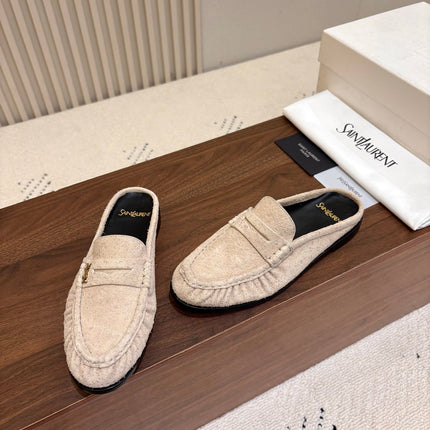 26S LOAFER MULES IN BEIGE SUEDE