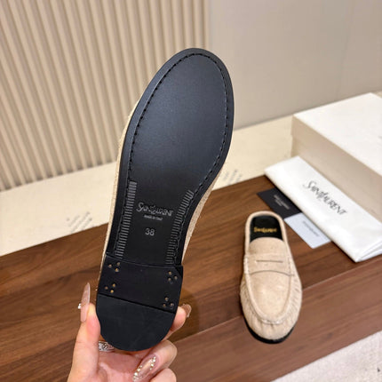 26S LOAFER MULES IN BEIGE SUEDE