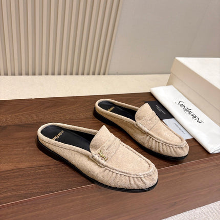 26S LOAFER MULES IN BEIGE SUEDE