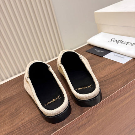 26S LOAFER MULES IN BEIGE SUEDE